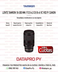 Lente Tamron 18-300 mm. para Canon